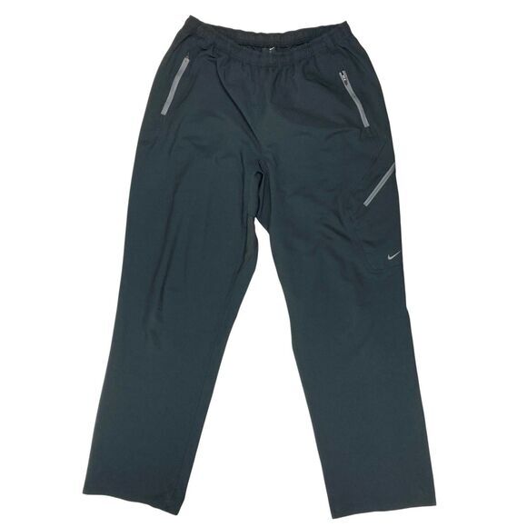 Nike Track Pants Mens XL Black Athletic Straight Leg Stretchy Workout Sweatpants - Picture 1 of 16